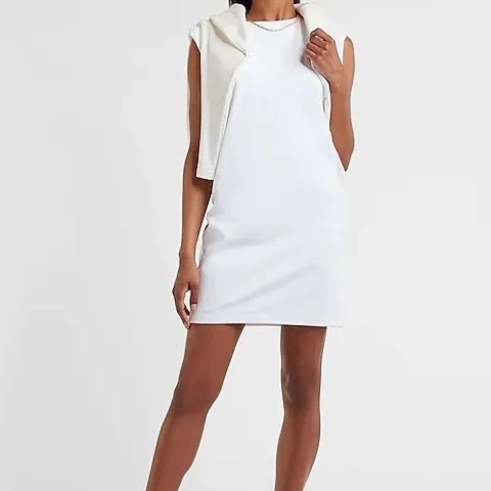 NWT Padded Shoulder T-Shirt Dress, Express, XS